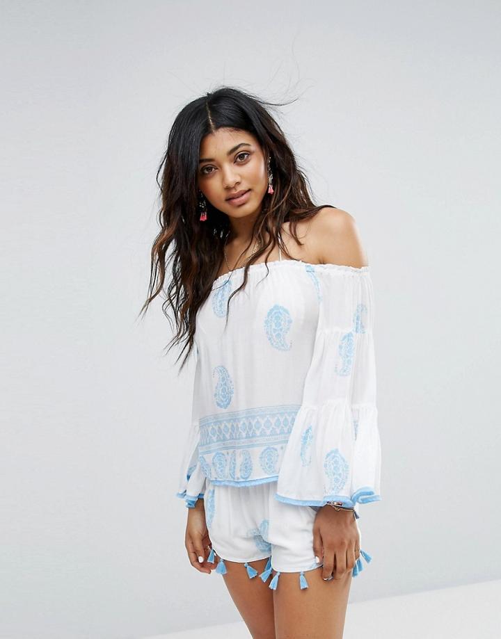 Surf Gypsy Off Shoulder Beach Top - Multi