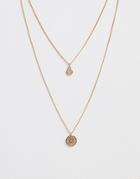 Asos Design Chakra Multirow Necklace-gold