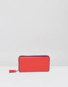 Made Leather Zip Around Purse - Red
