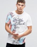 Jack And Jones T-shirt With Crew Neck And Tie Dye Graphic Print - White
