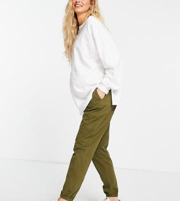 Gebe Maternity Cargo Sweatpants In Khaki-green