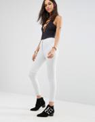 Missguided Biker Knee Detail Suedette Legging - Blue