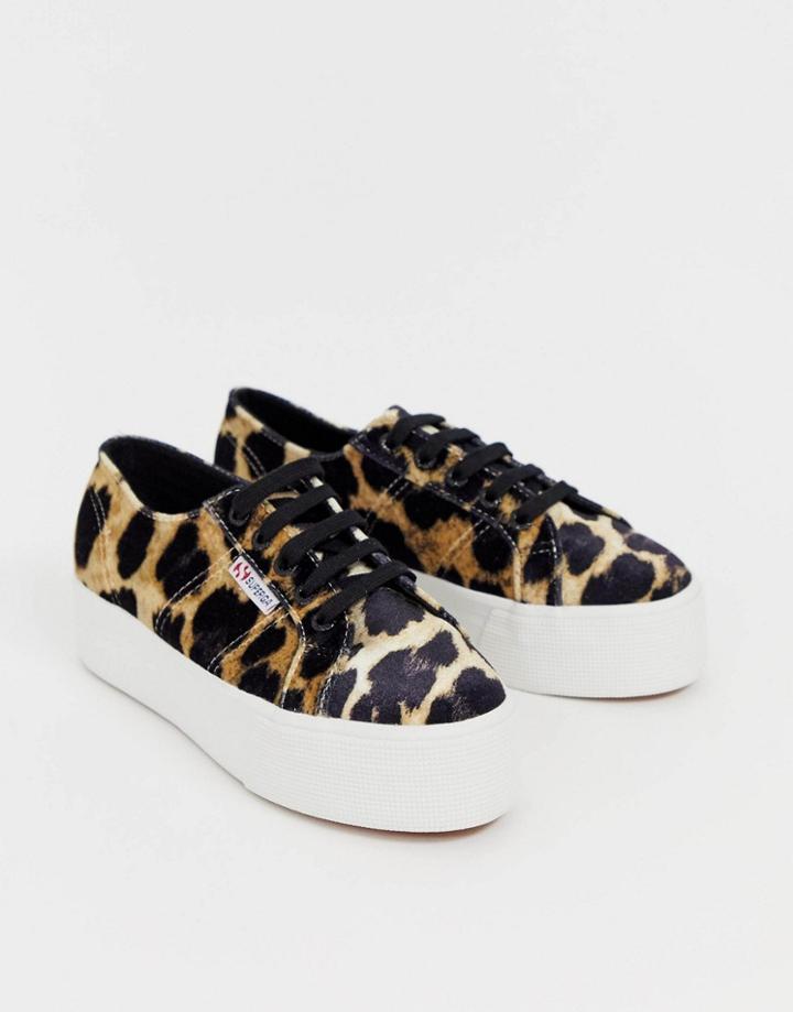 Superga 2790 Leopard Print Flatform 4cm Sneakers - Multi
