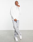 Asos Design Heavyweight Oversized Half Zip Sweatshirt In Soft White