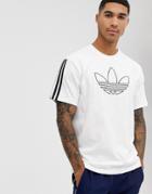 Adidas Originals Outline Logo T-shirt In White - White