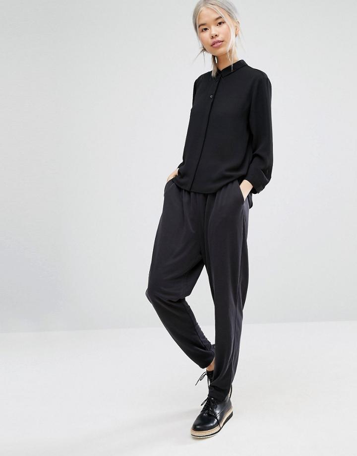 Monki Relaxed Slouch Trouser - Black