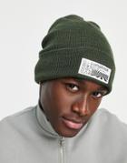 Topman Untitled Skater Beanie In Recycled Polyester Blend In Khaki-green