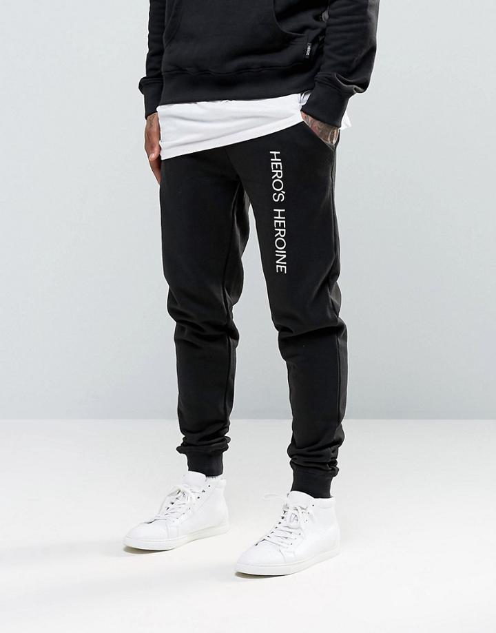 Heros Heroine Skinny Joggers With Logo - Black
