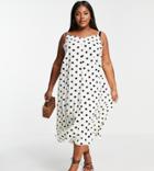 Vero Moda Curve Midaxi Cami Dress In Black And White Polka Dot-multi