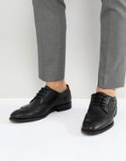 Zign Leather Brogue Lace Ups In Black - Black