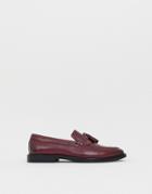 Walk London West Loafers In Burgundy Milled Leather-red