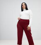 Asos Design Curve Pull On Tapered Pants In Jersey Crepe - Red