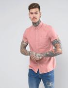 Asos Regular Fit Denim Shirt In Pink - Pink
