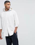 Asos Hooded Shirt In White With Long Sleeves - White