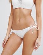 Dorina Crochet Tie Side Bikini Bottom - White
