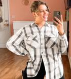 New Look Curve Check Shirt In Black-white