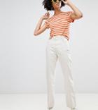 Weekday Limited Collection Mom Jeans With Front Seam And Slit Hem With Organic Cotton - Beige