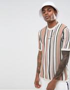 Asos Knitted T-shirt In Neutral Stripe - Multi