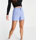 Asos Design Tall Flippy Short With Drawcord In Blue-blues