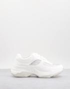 Asos Design Diamond Chunky Crystal Sneakers In White