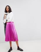 Vero Moda Pleated Midi Skirt - Pink