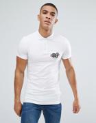 Asos Extreme Muscle Polo With Cherry Chest Print - White