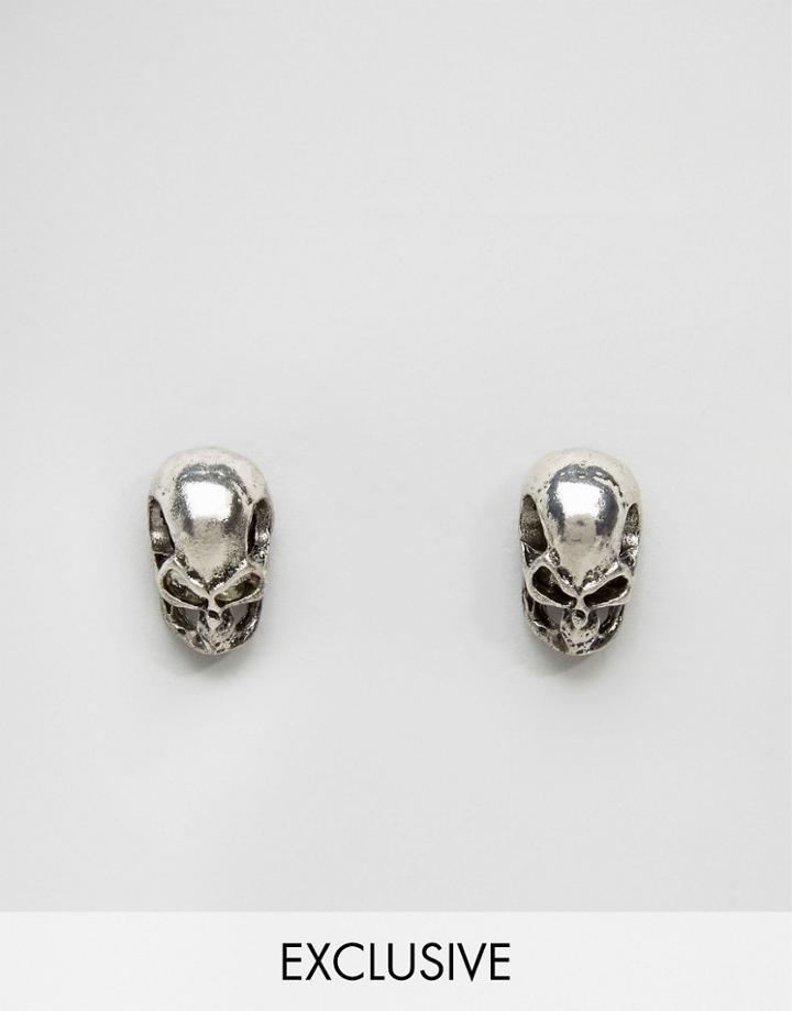 Designb Skull Collar Tips - Silver