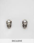 Designb Skull Collar Tips - Silver