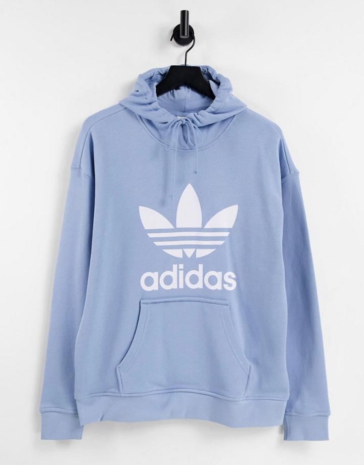 Adidas Originals Adicolor Large Logo Hoodie In Blue-blues