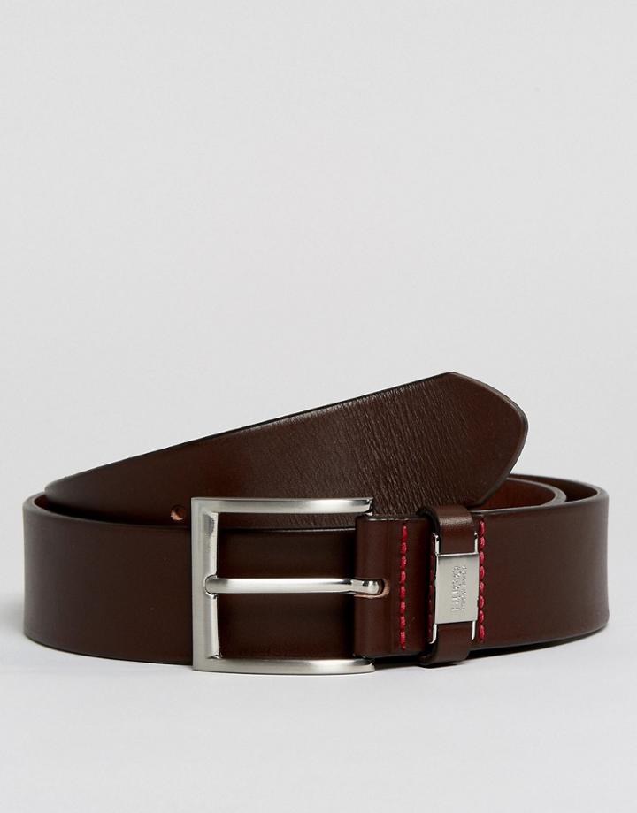 Hugo By Hugo Boss C-connio Leather Belt In Brown - Brown
