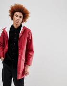 Rains 1202 Long Jacket In Red - Red