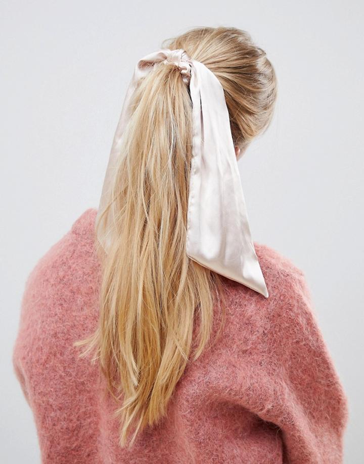 Asos Design Hair Scarf In Peach - Pink