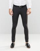 Asos Super Skinny Fit Suit Pants In Charcoal - Gray