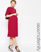 Asos Maternity Soft Cape Back Midi Dress - Red