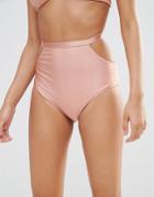 Lavish Alice Rose High Waist Bikini Bottom - Pink