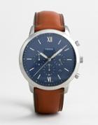 Fossil Fs5453 Neutra Chronograph Leather Watch 44mm - Tan