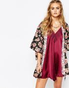 Band Of Gypsies Throw On Belted Jacket In Romantic Floral Print - Multi