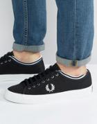 Fred Perry Kendrick Tipped Cuff Canvas Sneakers - Black