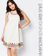 Alice & You Heavily Embroidered Shift Dress - White