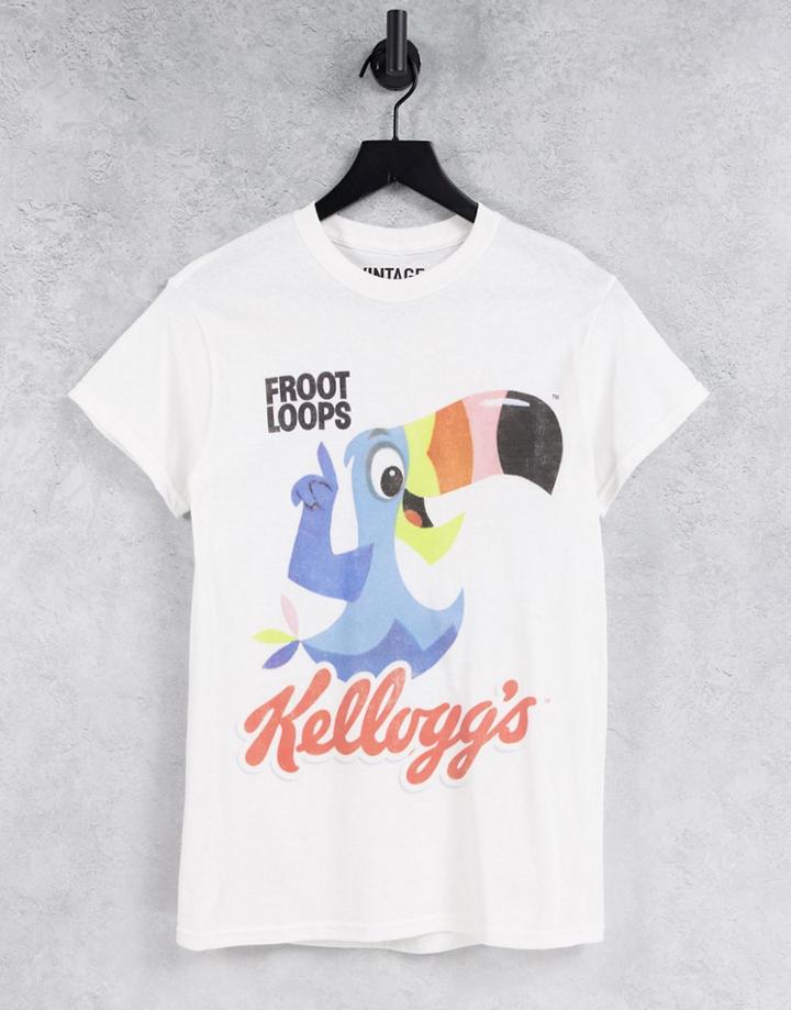 Asos Design T-shirt With Fruit Loops Print In White