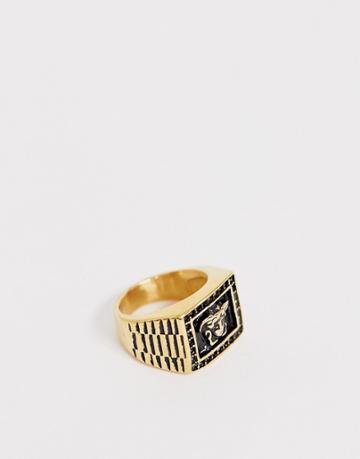 Seven London Medusa Ring In Gold - Gold