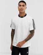 Adidas Originals T-shirt With Trefoil Neck Print In White