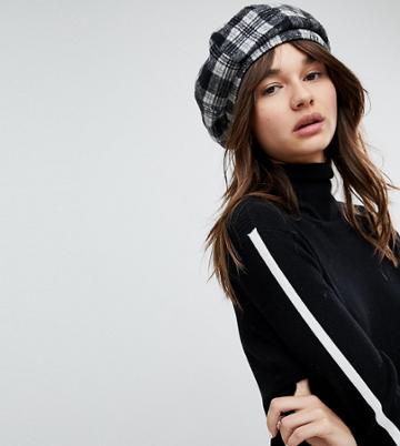 E.l.k Black Check Beret - Black