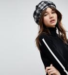 E.l.k Black Check Beret - Black