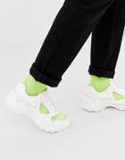 Asos Design Sneakers In White With Transparent Panels And Chunky Sole - White