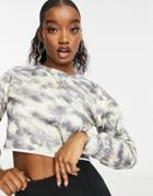 Love & Other Things Tie Dye Cropped Sweatshirt In Gray-multi