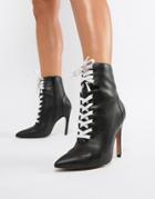Asos Design Elaina Point Lace Up Boots-black