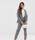 Y.a.s Petite Thesis Check Two-piece Tailored Pants - Gray