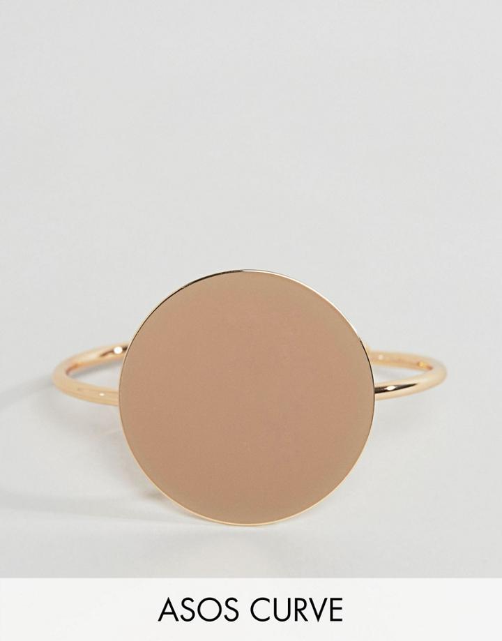Asos Curve Sleek Solid Circle Cuff Bracelet - Gold