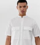 Asos Design Tall Regular Fit Super Longline Shirt In White